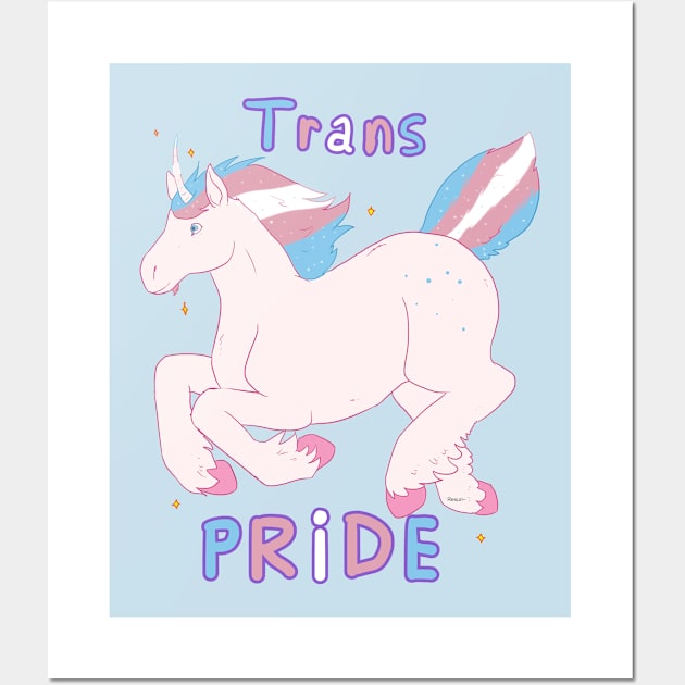 Trans Pride Unicorn Wall Art by Resuri